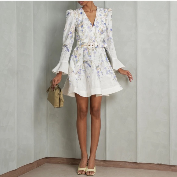 Zimmermann Dresses & Skirts - New zimmermann bird print linen belted dress